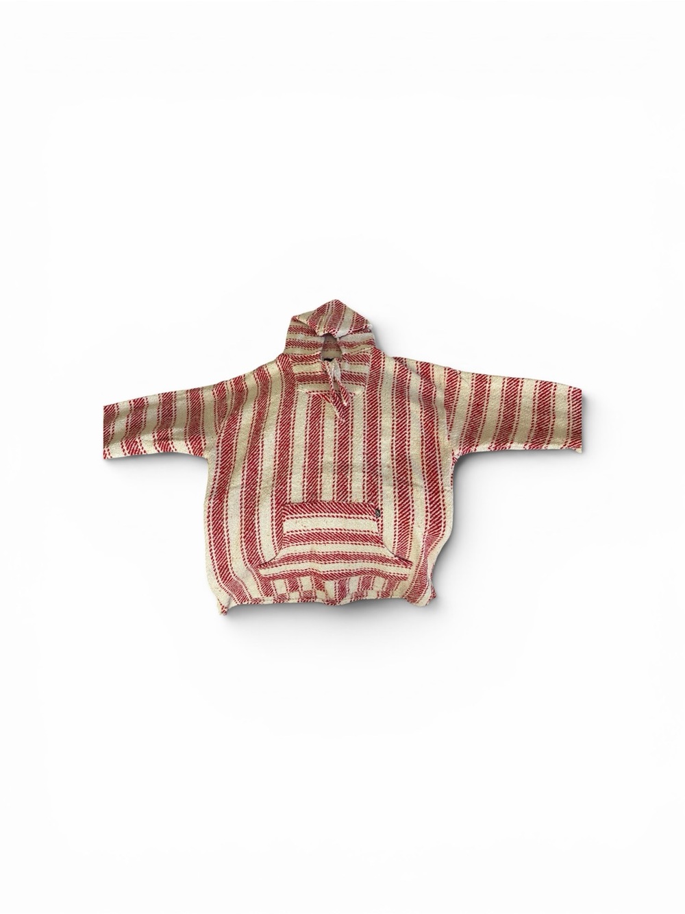 Men’s or Women’s Red & Cream Striped Hoodie Jacket (Baja Billy’s Poncho)